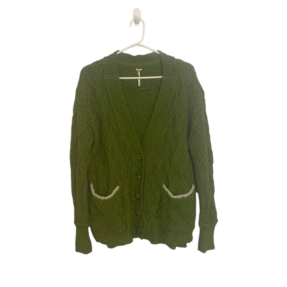 Free People Green Cardigan